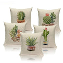 Axyaa Nordic Cactus Pillowcase 45*45cm Beige Fur Linen Cushion Cover
