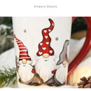 Axyaa Cartoon Elk Embossed Ceramic Christmas Mug, 550ml Large Capacity Drinking Cup