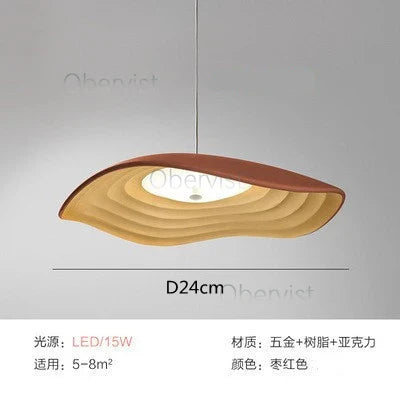 Axyaa Valentina Pendant Light: Wavy Nordic Lampshade for Dining Bedroom Kitchen.