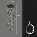 Axyaa Crystal Chandelier Stair Pendant Living Room Lighting Modern Interior Pendant Lights