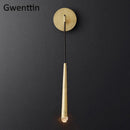 Axyaa Gold Water Drop Crystal Wall Sconce Bedroom LED Mirror Light