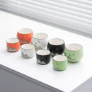 Axya Hand-Painted Yuanshan Ceramic Teacup Set in Elegant Gift Box