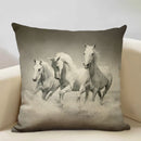 Axyaa Tropical Style Running Horses Pillowcase Home Decor Square Linen Animal Pillow Case