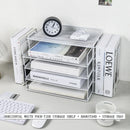 4-Tier Paper Tray Storage Box with File Holder for Desk Organization by Axyaa