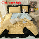 Axyaa Seersucker Chiffon Lace Summer Cool Quilt 3-Piece Set