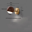 Axyaa LED Wall Sconce Lamp Walnut Wood Base Modern Art Fixture