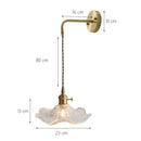 Axyaa Lotus Glass Wall Sconce Brass Bedside Lamp for Bedroom Dining Room