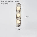 Axyaa White Black Stone Wall Light Sconce with White Glass for Indoor Spaces