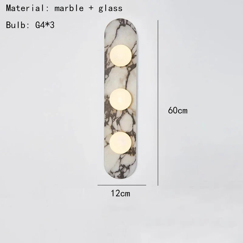 Axyaa White Black Stone Wall Light with Glass Sconce for Indoor Spaces