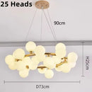 Axyaa Glass Ball LED Bubble Chandelier - Black Gold Pendant Lighting