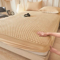 Axyaa Washed Cotton Padded Fitted Sheet - Single-Piece Mattress Protector
