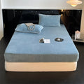 Axyaa Soft Flannel Fleece Fitted Sheet, Grey, 180x200cm, Mattress Protector