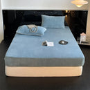Axyaa Soft Flannel Fleece Fitted Sheet, Grey, 180x200cm, Mattress Protector