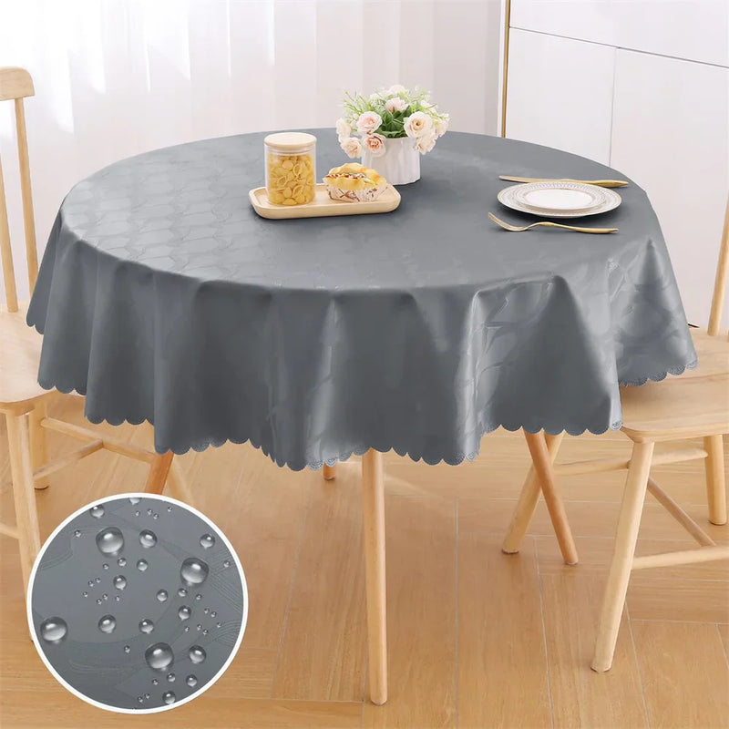 Axyaa Waterproof Vinyl Tablecloth for Kitchen Dinner Party décor