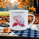 Axyaa Flamingo Pattern Enamel Mug Set for Camping and Picnic