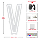 Axyaa Large Colorful Neon Light Sign with A-Z Alphabet & Free Stand