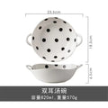 Axyaa Polka Dot Ceramic Salad Bowl Hand-Painted Creative Baking Pan Fruit Bowl