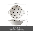 Axyaa Polka Dot Ceramic Salad Bowl Hand-Painted Creative Baking Pan Fruit Bowl