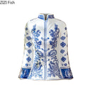 Axyaa Blue & White Porcelain Cheongsam Ceramic Vase for Desk Decoration