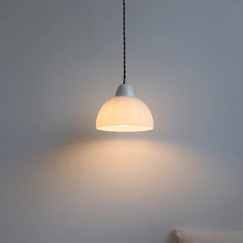 Axyaa White Glass LED Pendant Light for Home Decor and Lighting Ambiance