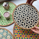 Axyaa Handmade Bamboo Ethnic Coaster Pot Pad Placemat Kitchen Insulation Pad