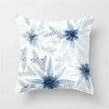 Geometric Blue Ink Flower Pillowcase for Stylish Home Decor by Axyaa