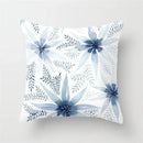 Geometric Blue Ink Flower Pillowcase for Stylish Home Decor by Axyaa