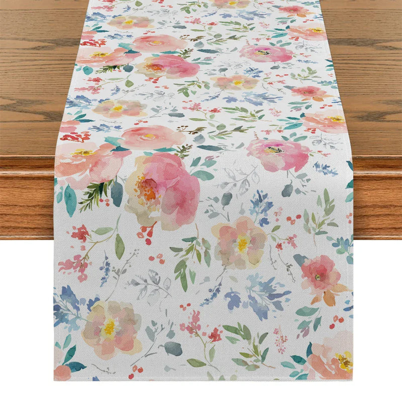 Axyaa Floral Table Runner for Kitchen Dining Decor