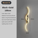 Axyaa LED Wall Light: Modern Long Strip for Bedroom and Living Room
