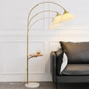 Axyaa Chairside Floor Lamp with Tray - USB, Wireless Charging, LED Bulb, Beige Shade