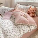 Axyaa Romantic Pink Tulip Bedding Set – Twin Full Queen Princess Style