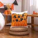 Axyaa Halloween Embroidered Cotton Pillow Cover 45x45cm for Home Sofa Décor