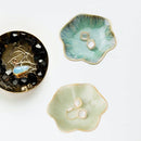 Axyaa Ceramic Lotus Storage Tray Green Jewelry Plate Organizer Decoration Tray