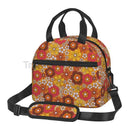 Axyaa Hippie Flower Insulated Lunch Bag with Adjustable Strap
