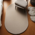 Axyaa Oval Gray Plush Carpet - Soft Fluffy Rug for Children's Bedrooms