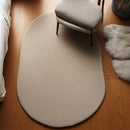 Axyaa Oval Gray Plush Carpet - Soft Fluffy Rug for Children's Bedrooms