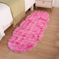 Axyaa Oval Faux Rabbit Fur Plush Rug for Home Decor and Living Room