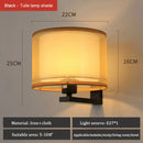 Axyaa Chinese Style Cloth Cover Wall Light for Bedroom Living Room Staircase