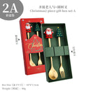 Axyaa Cartoon Santa Stainless Steel Spoon and Fork Set