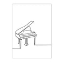 Axyaa Nordic Piano Music Notes Wall Art Poster - Black White Canvas Print