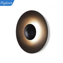 Axyaa Circular Wood Grain LED Wall Lamp for Modern Living Room Lighting