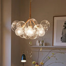 Axyaa Nordic Glass Chandelier Pendant Lights in Black, White, Coffee - 9/12/18 Glass Hanging Luminaria