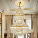 Axyaa Luxury Crystal Chandelier for Villa Living Room with Stunning Hollow Design