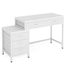 Axyaa Industrial Computer Desk with 5 Drawers and Reversible Printer Stand Cabinet
