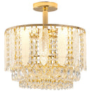 Axyaa Luxury Crystal Chandelier: Elegant LED Dining Room Bedroom Lamp