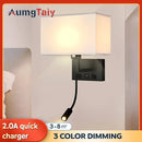 Axyaa LED Wall Lamp with USB Charger & Spotlight for Bedroom Living Room