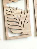 Axyaa Wood Palm Leaf Wall Sculpture - Boho Tropical Plant Decor