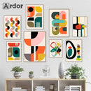 Axyaa Abstract Geometry Color Block Canvas Wall Art Print Living Room Decor