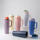 Axyaa 1200ml Car Cup with Flip Lid, Dual Drink Fruit Cup & Insulated Design