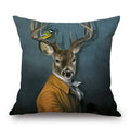 Axyaa Nordic Animal Cartoon Print Cushion Cover - Sofa & Bedroom Decoration Pillowcase